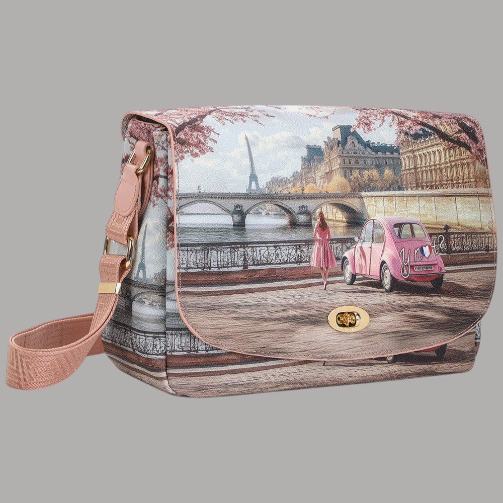 YNot borsa a tracolla flap bag large stampa città YES631S6 - Prodotti di Classe