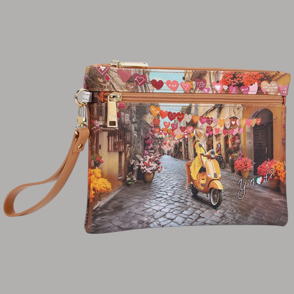 YNot pochette con polsiera stampa città YES343S6 - Prodotti di Classe
