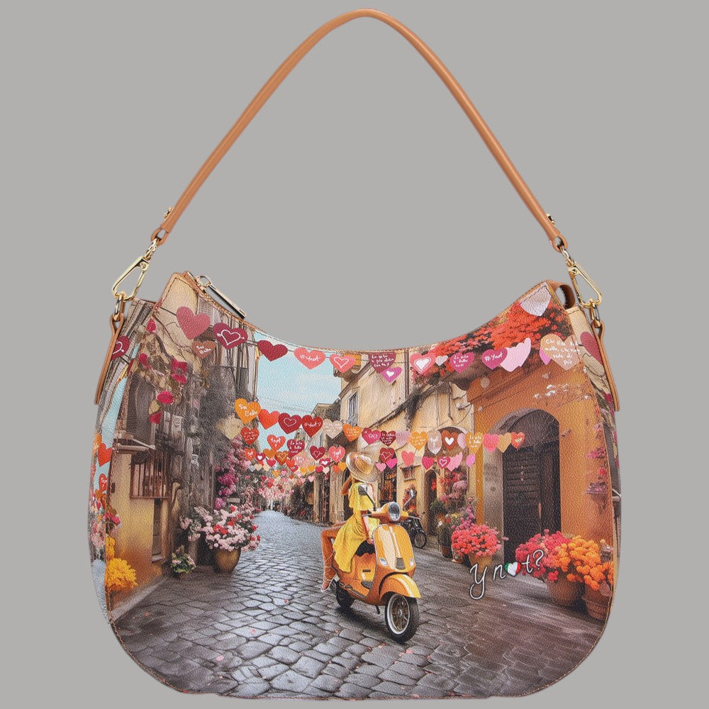 YNot borsa hobo doppia tracolla stampa città YES629S6 - Prodotti di Classe