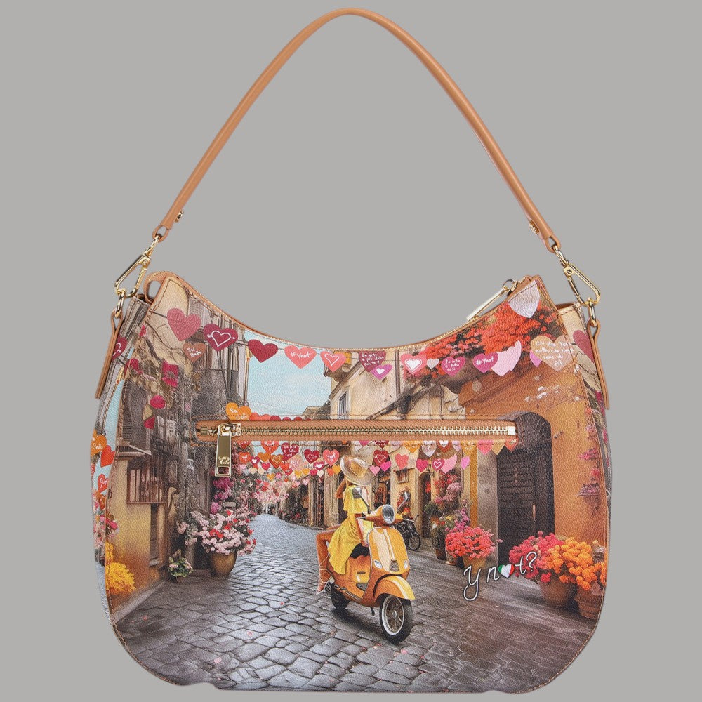 YNot borsa hobo doppia tracolla stampa città YES629S6 - Prodotti di Classe