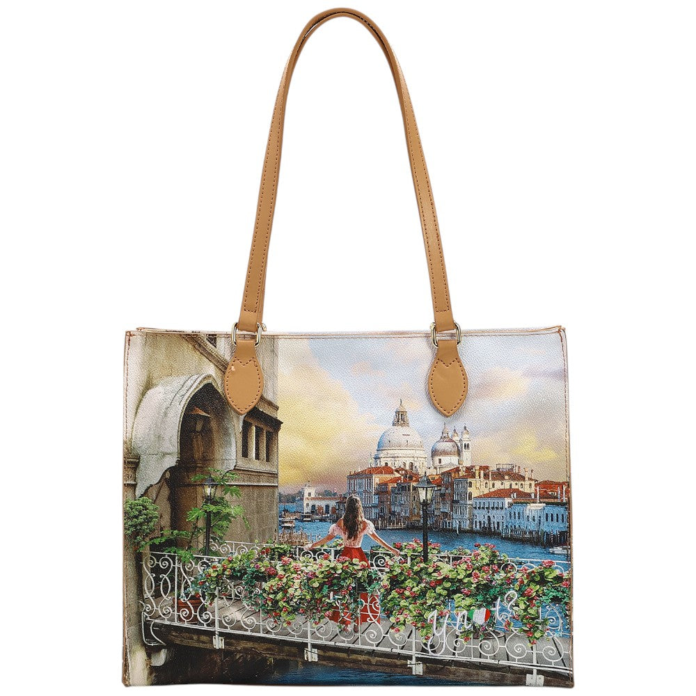 YNot borsa square shopping bag Venezia Flowery canal YES602S4 Borse YNot