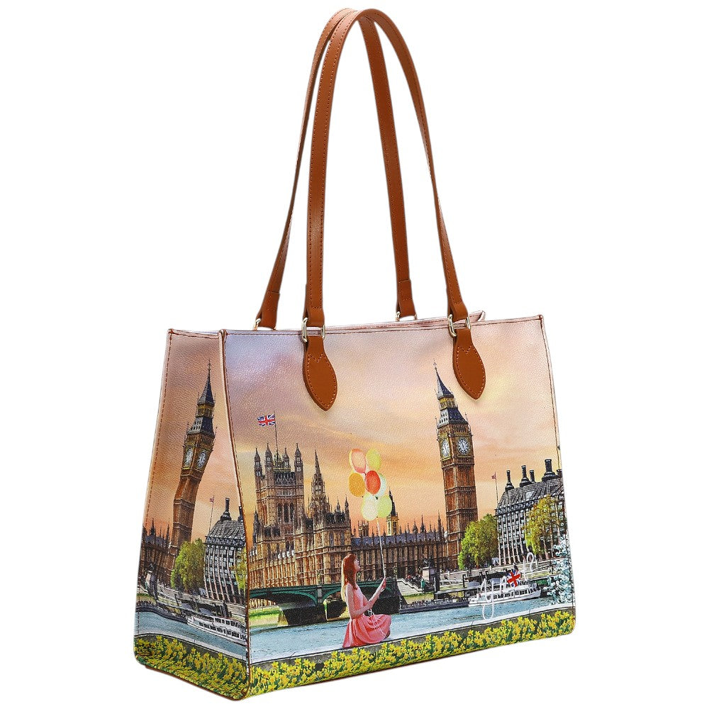 YNot borsa square shopping bag Yellow Flowers YES602S4 Borse YNot