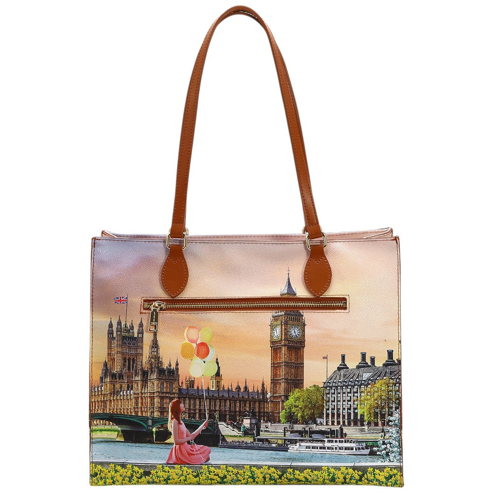 YNot borsa square shopping bag Yellow Flowers YES602S4 Borse YNot