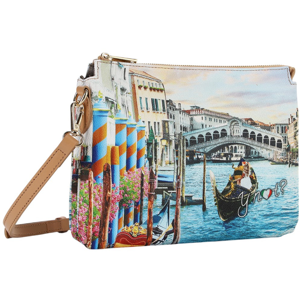 YNot shoulder bag 2 scomparti stampa Dream in Venice YES630S5 Borse YNot