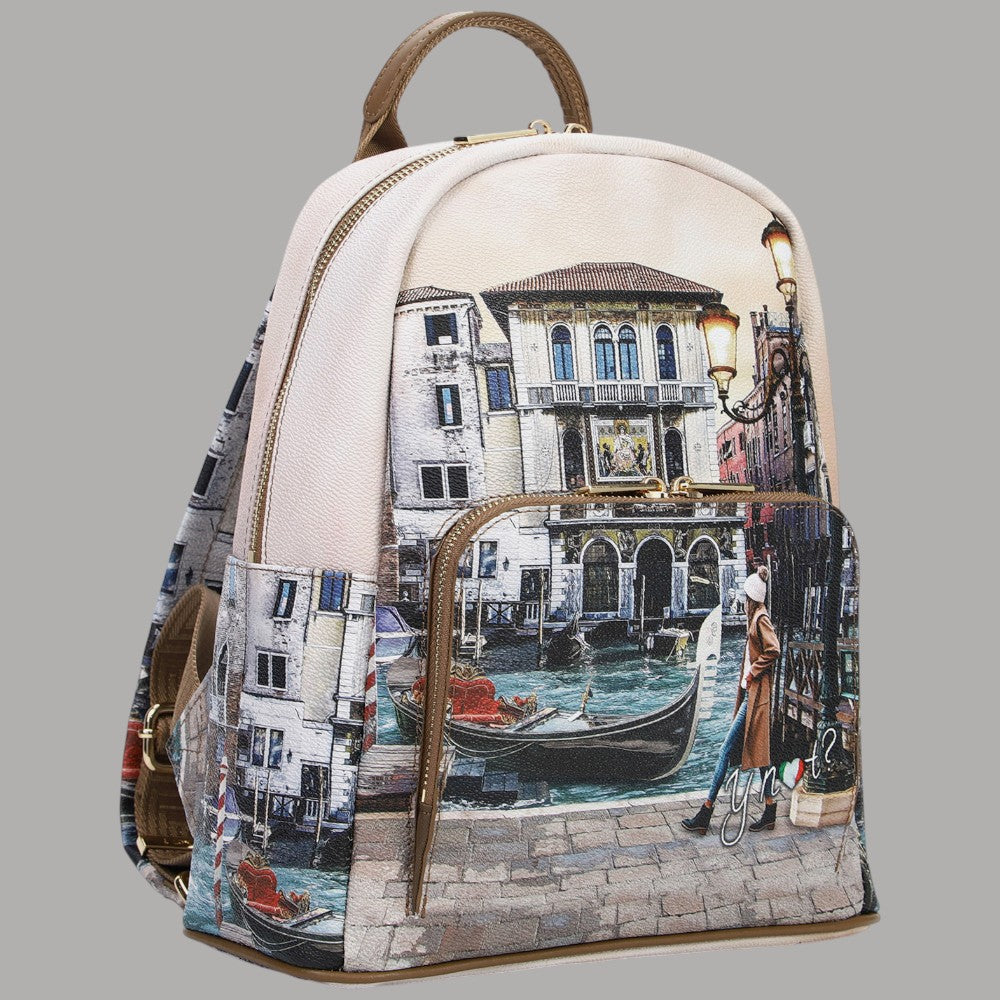 YNot zaino medio con tasca stampa città Yesbag YES615F6 - Prodotti di Classe