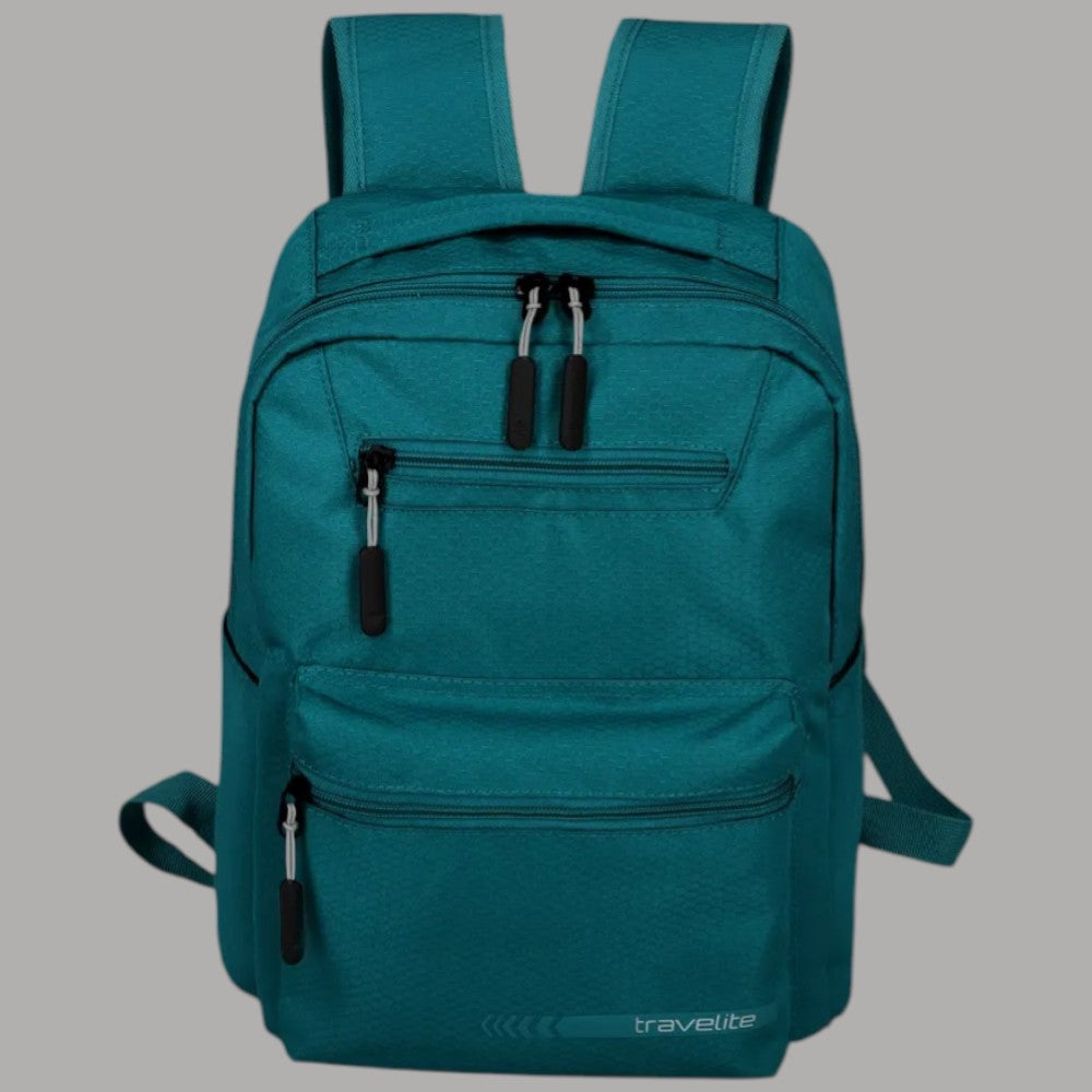 Zaino Travelite Kick Off M petrolio con tracolle e tasche anteriori con zip