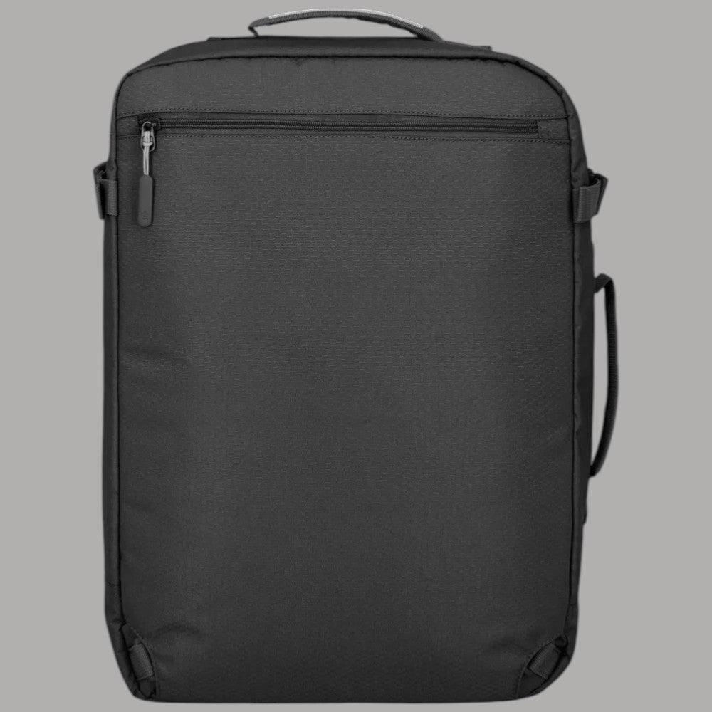 Zaino Travelite nero con manico superiore e supporti laterali