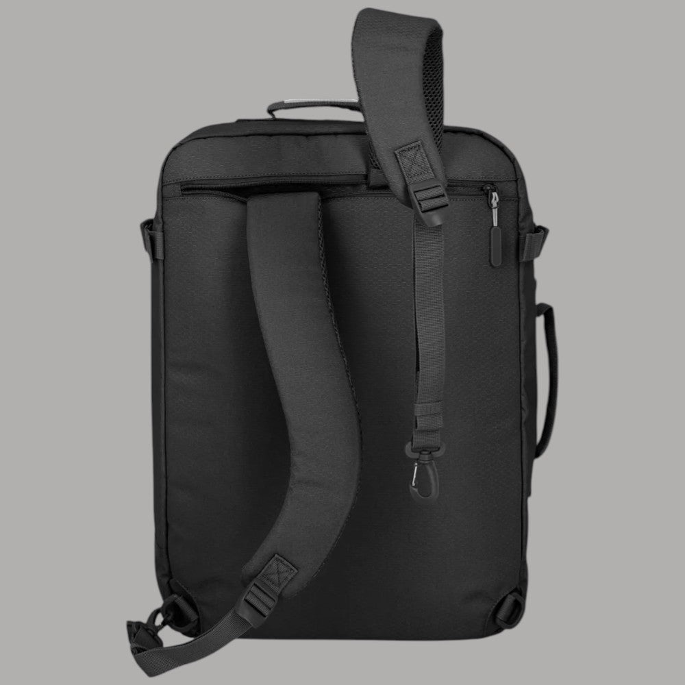 Zaino Travelite nero con schienale imbottito e spallacci regolabili