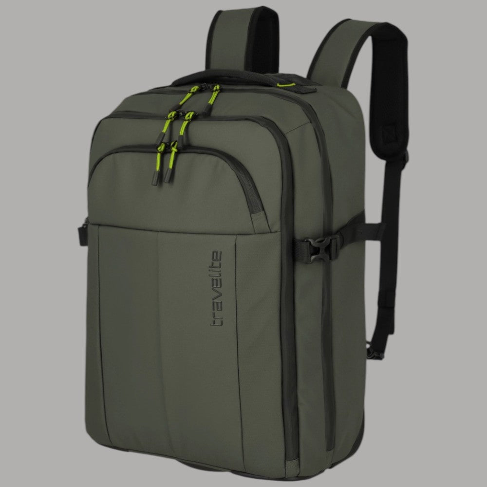 Zaino trolley Travelite BRIIZE verde oliva con tracolla e pannello frontale in tela