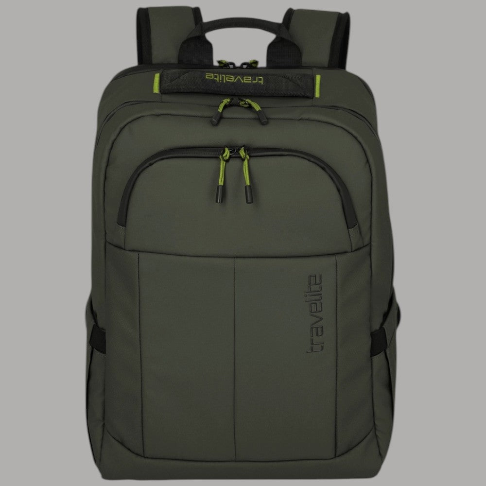 Zaino Travelite Breiize M idrorepellente kaki, tasca frontale con zip e maniglie superiori