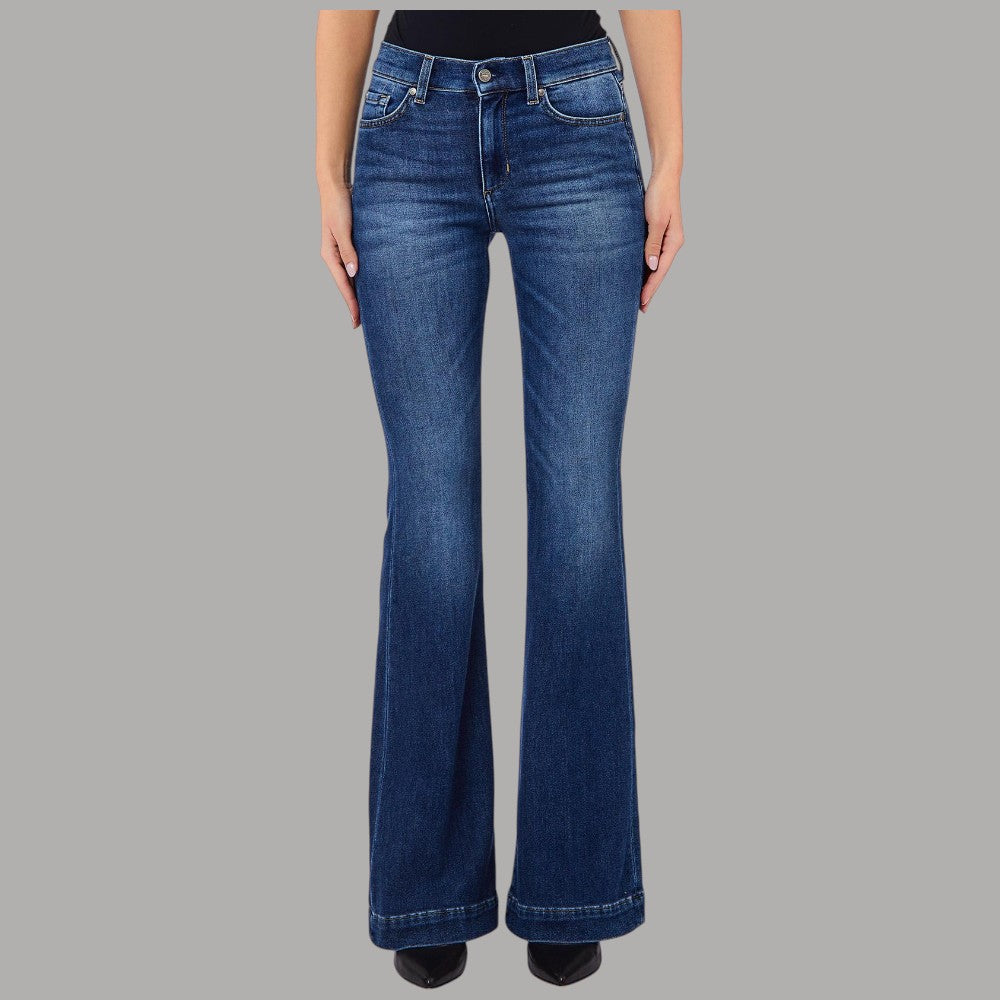 Jeans Liu Jo blu a vita alta, taglio bootcut e tasche anteriori