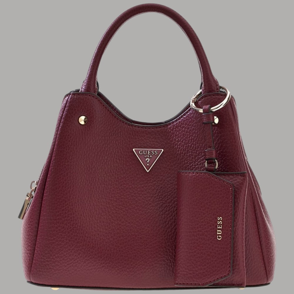Borsa tote Guess Lorella small beige con stampa 4G e tracolla