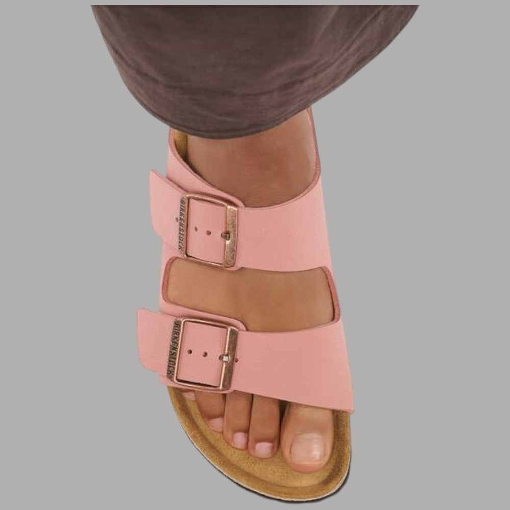 Birkenstock Ciabatte Arizona donna pink clay Birko flor nabuck con cinturini regolabili e suola in sughero