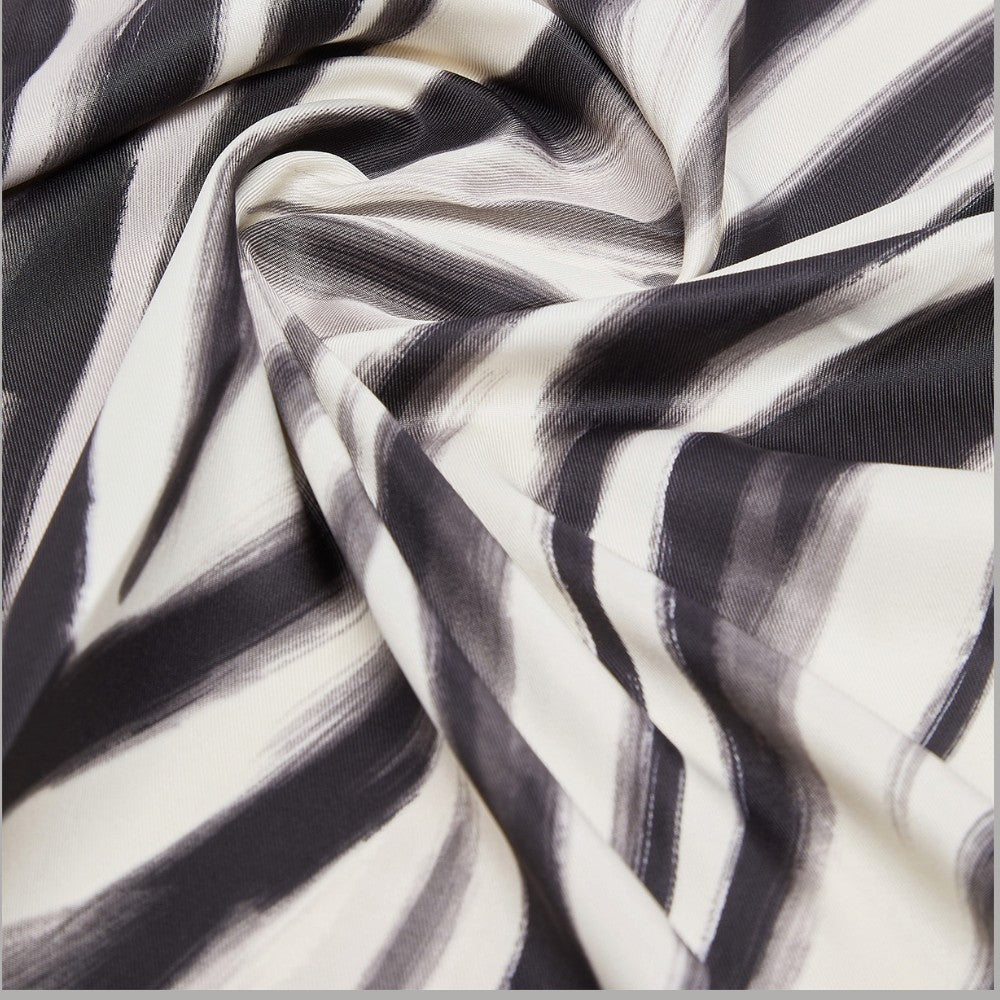 Foulard Liu Jo bianco e nero con stampa a righe e tessuto morbido