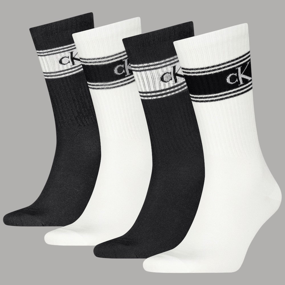 Calvin Klein gift box con 4 paia di calzini uomo bianchi e neri