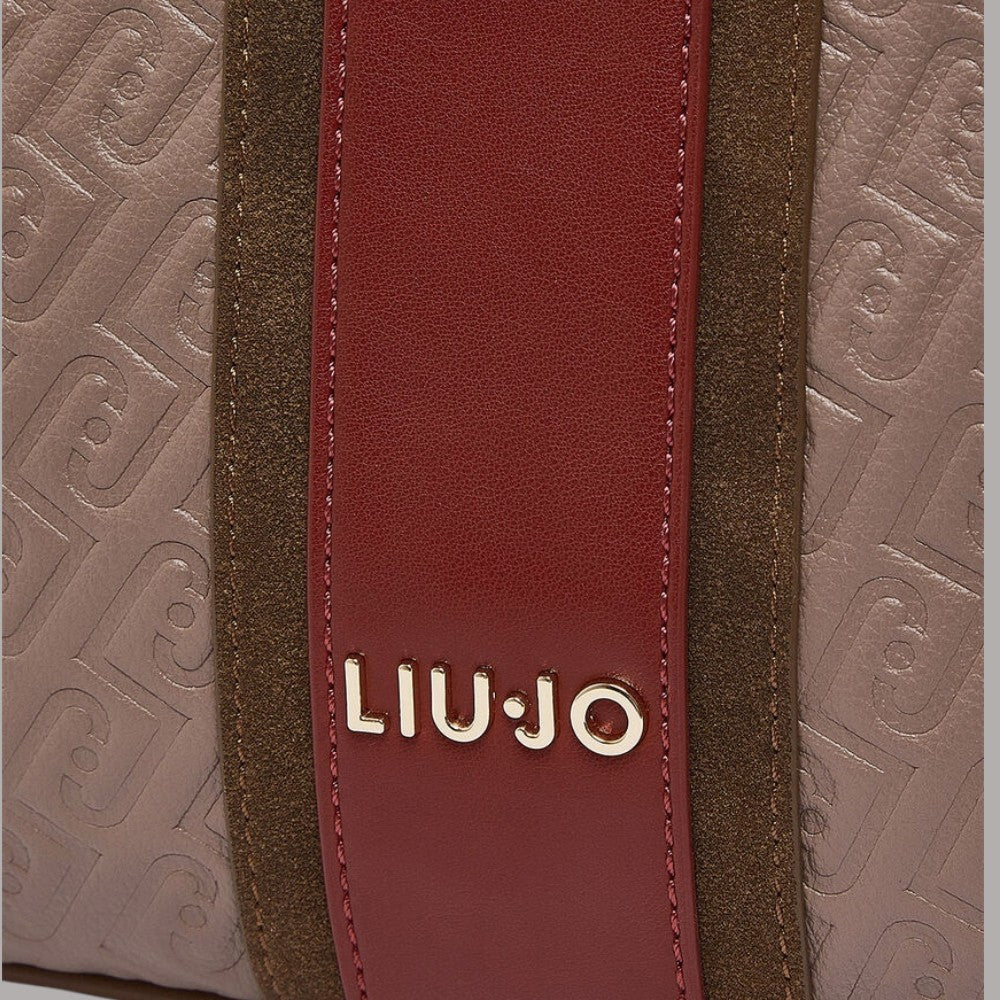 Borsa a mano Liu Jo piccola rossa con logo embossato e dettagli in pelle
