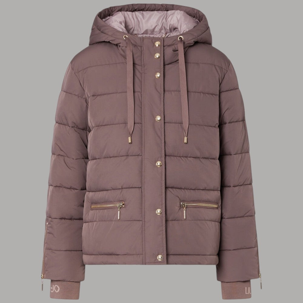 Piumino Liu Jo con cappuccio regolabile, bottoni dorati e due tasche con zip