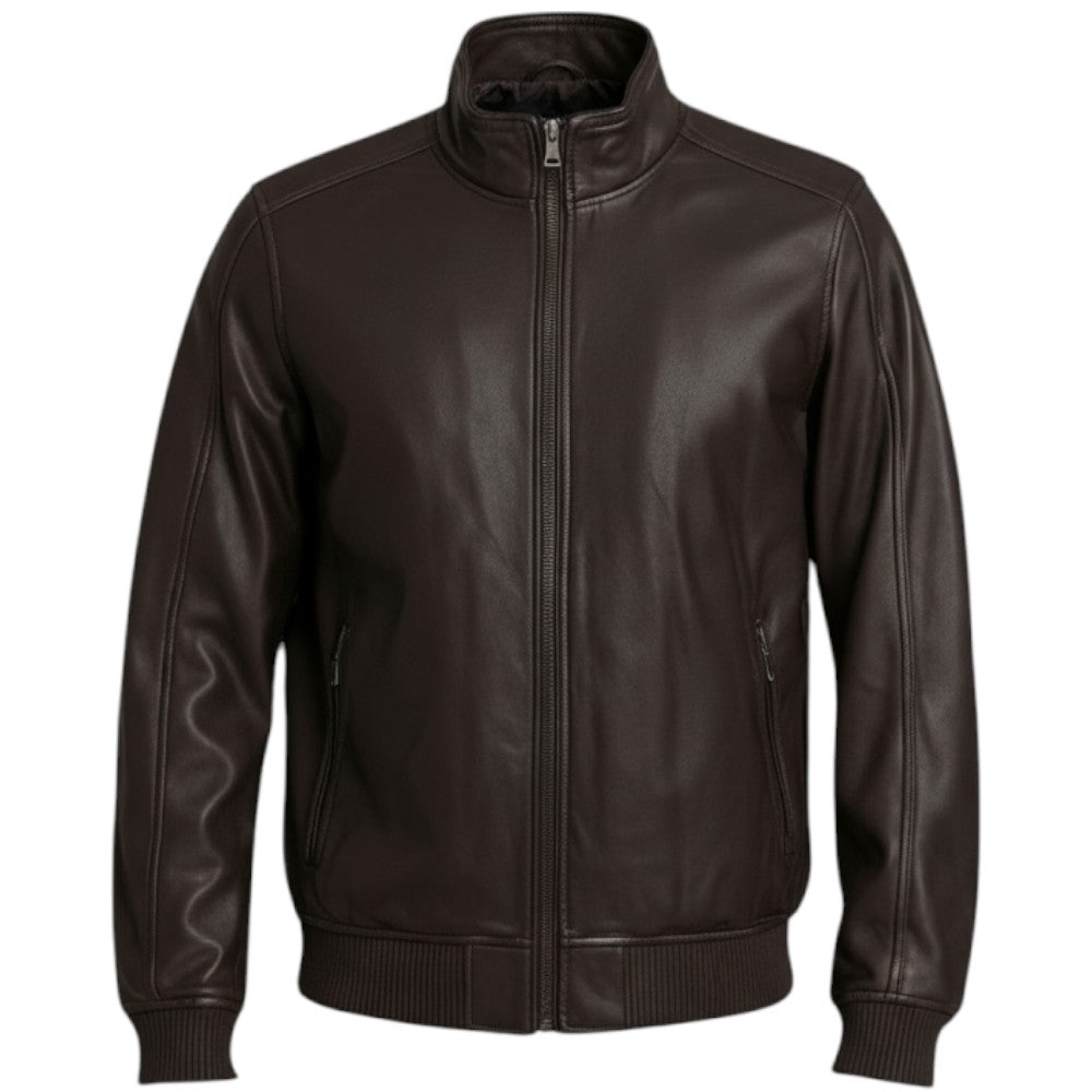 Markup giacca bomber marrone in ecopelle MK24005 Giubbini Markup