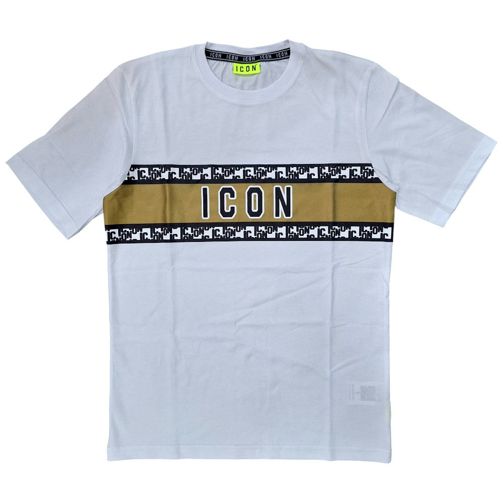 ICON t-shirt bianca fascia stampata ICUS2S5T051 T-shirt ICON