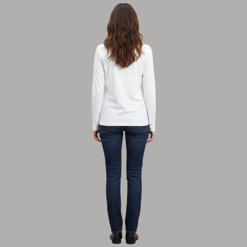 Liu Jo T-shirt manica lunga con logo strass bianca a maniche lunghe