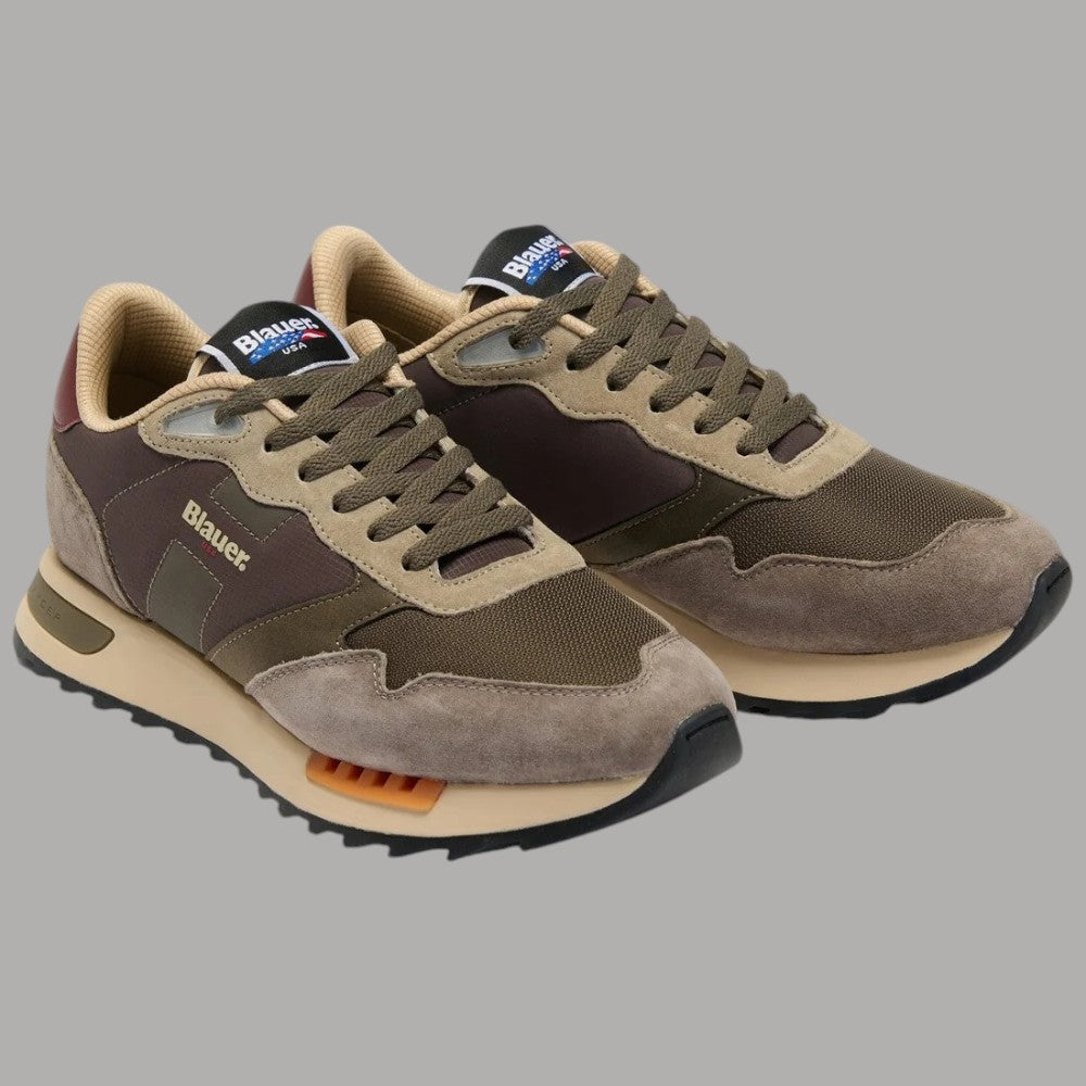 Sneakers Blauer da uomo in suede e mesh