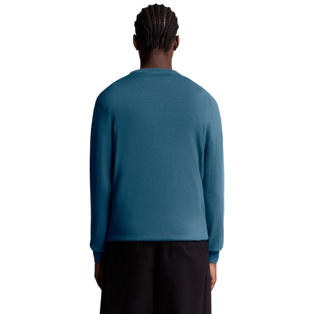 Lyle & Scott pullover merino blu acqua KN2110VC Maglieria Lyle & Scott