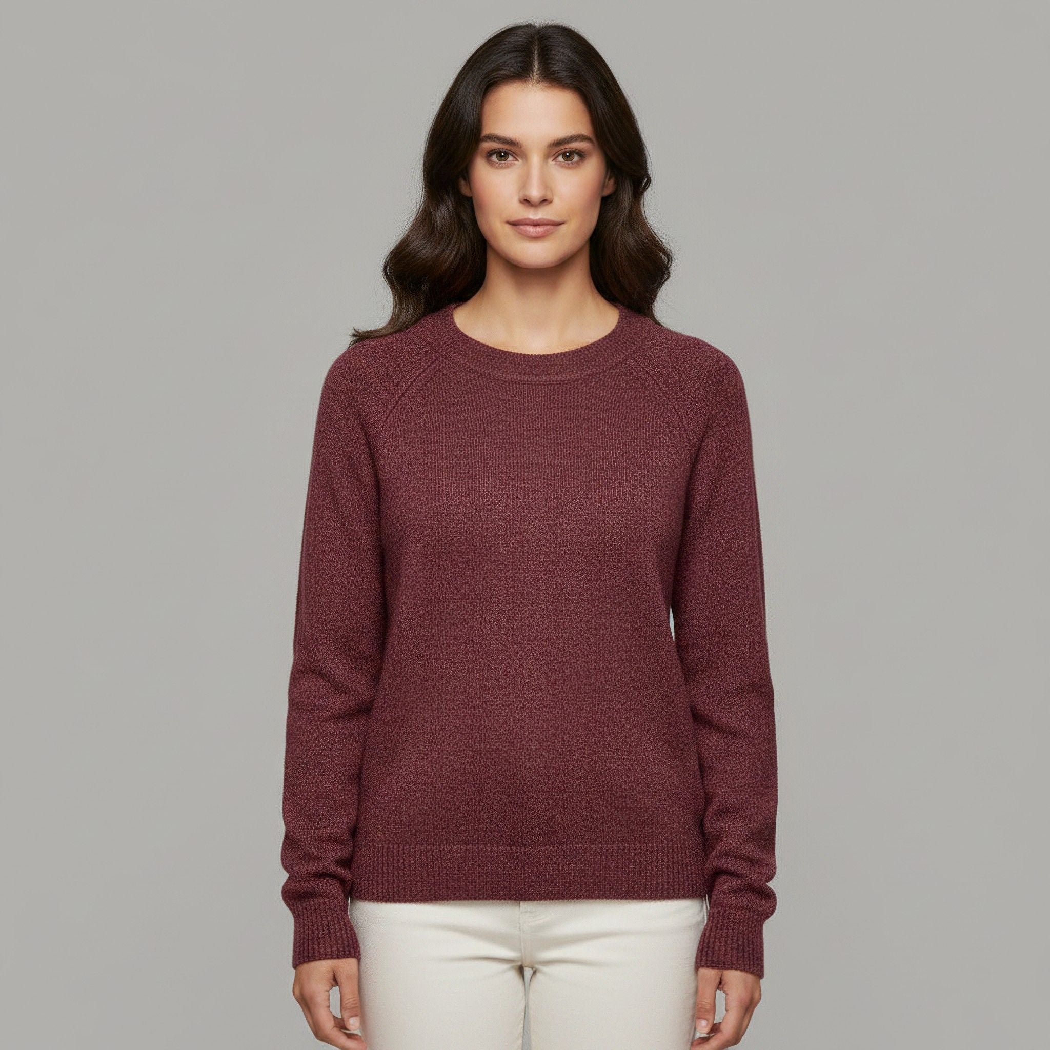 Vero Moda Pullover paricollo donna rosso con texture a maglia e dettaglio cuciture sul collo
