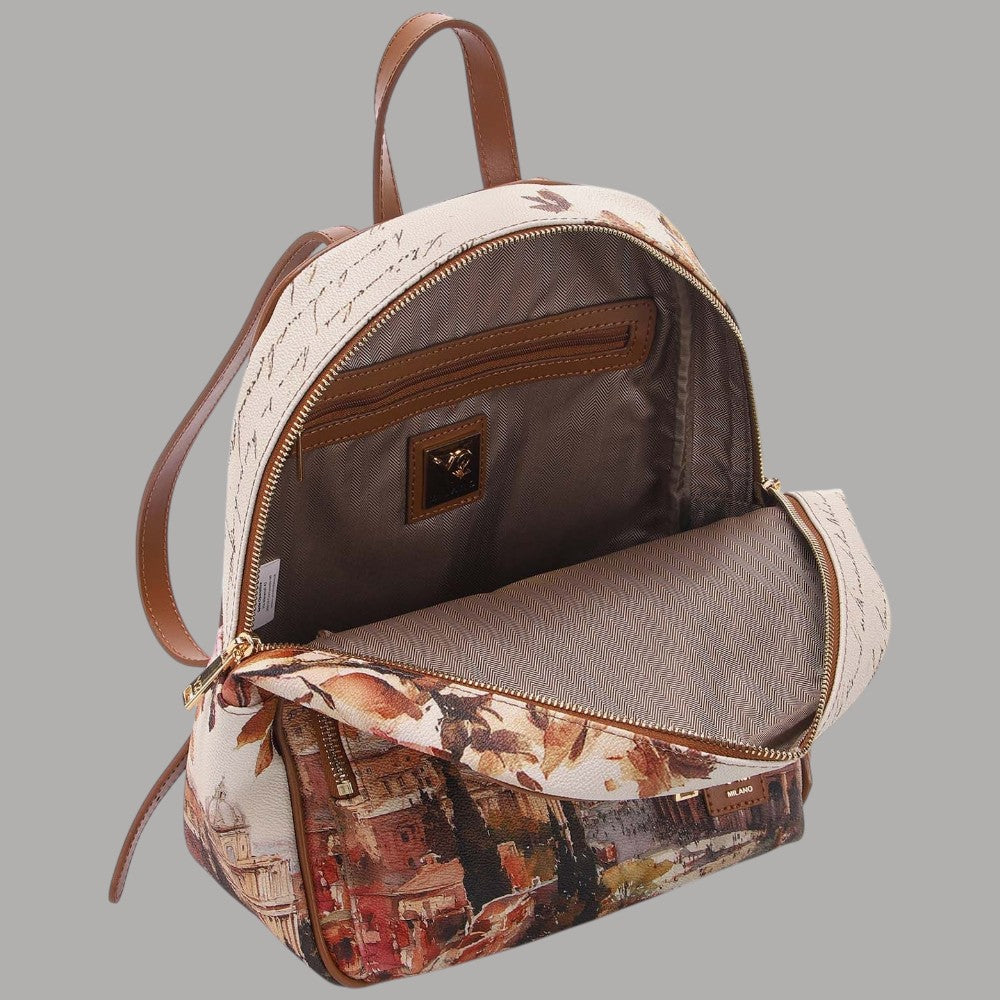 Zaino YNot Yes Bag aperto, interno foderato con tasca a zip