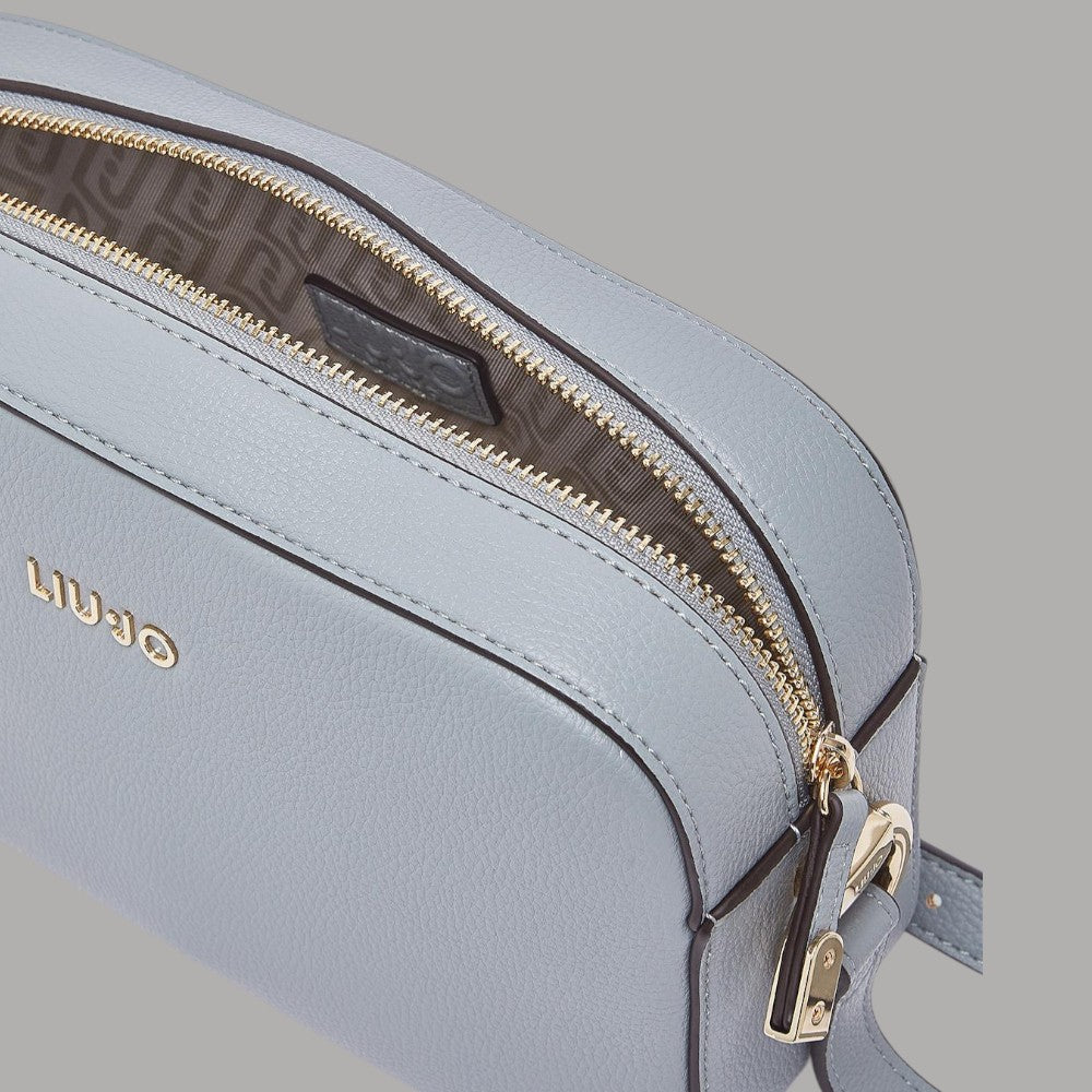 Liu Jo Borsa a tracolla media AA6211E1012 grigia con zip dorata e logo frontale