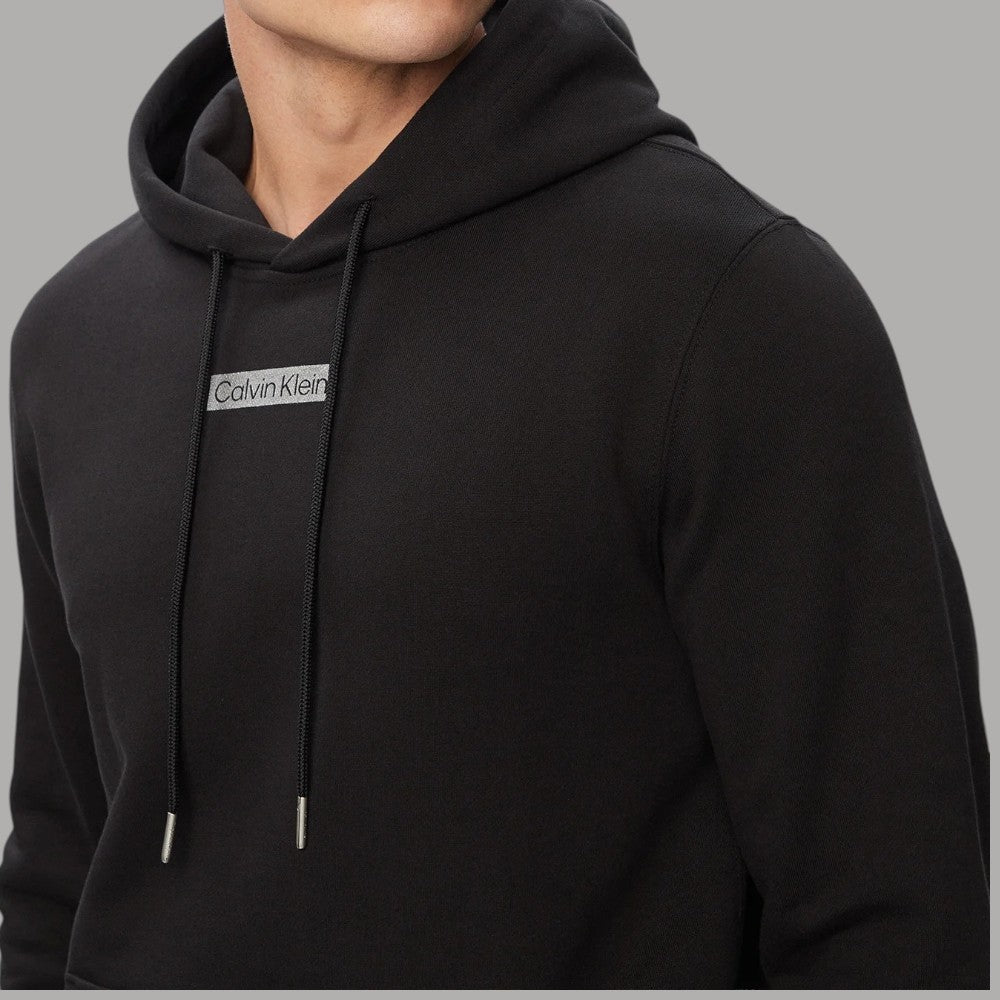 Felpa cappuccio Calvin Klein nera con logo centrale LV04RG276G