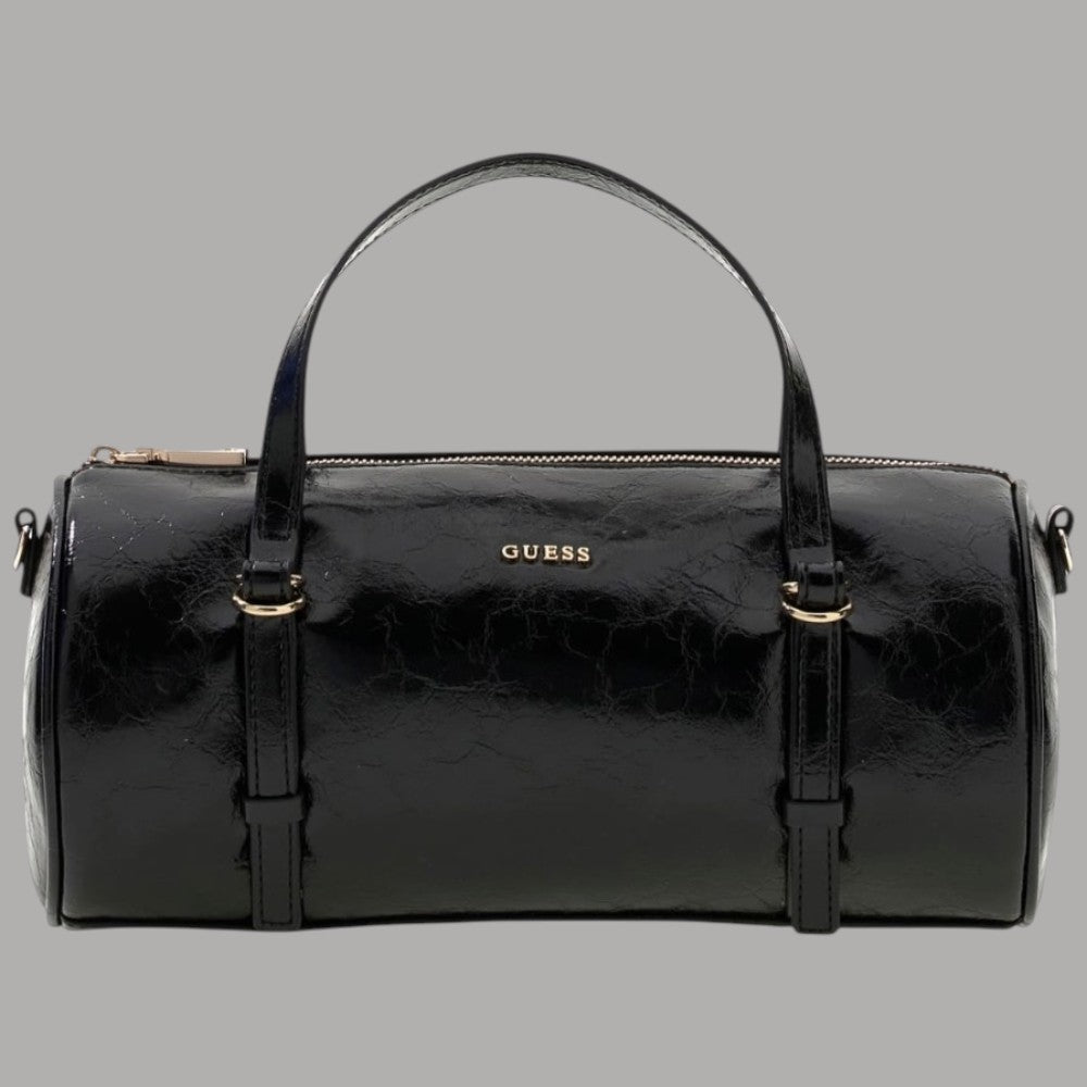 Borsa bauletto Guess Taylor Mini con stampa monogramma e dettagli neri