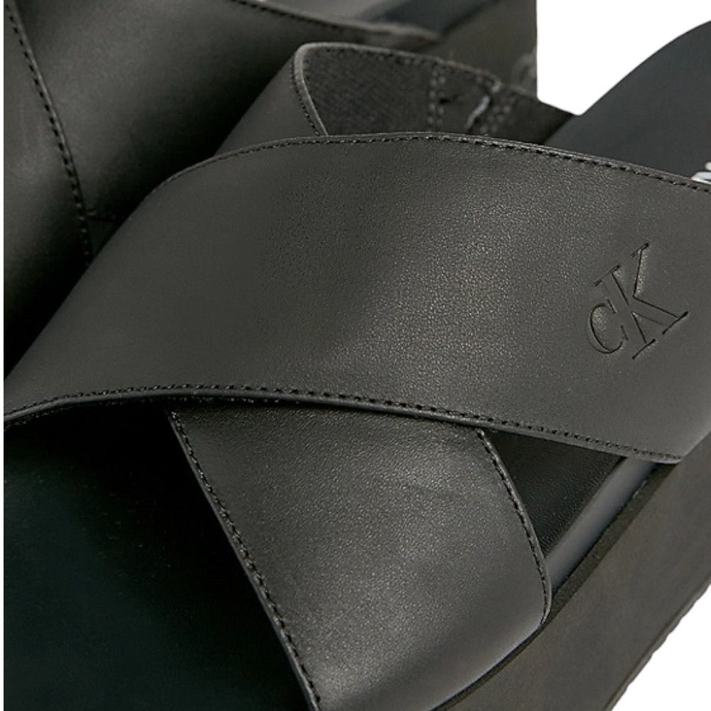 Calvin Klein sandalo nero flatform cross YW0YW01349 - Prodotti di Classe