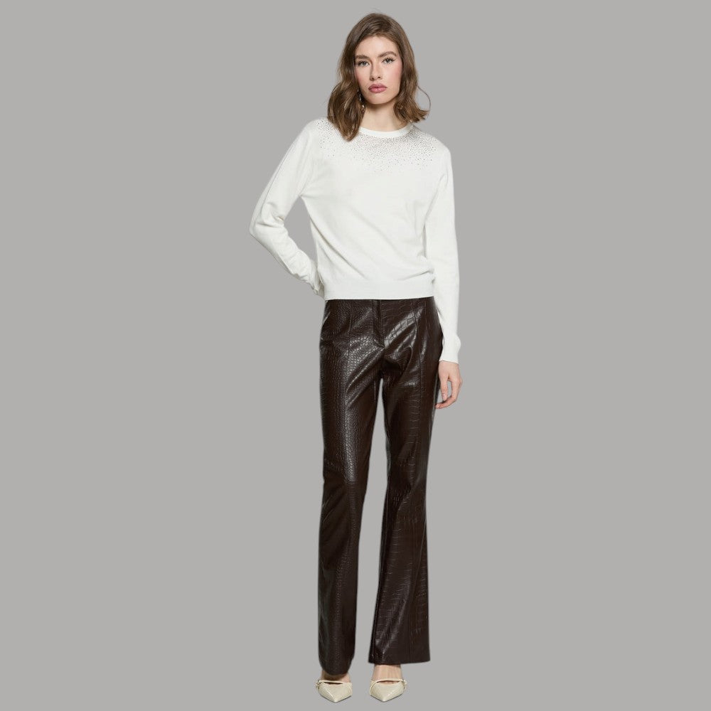 Pullover girocollo Relish con dettagli di strass