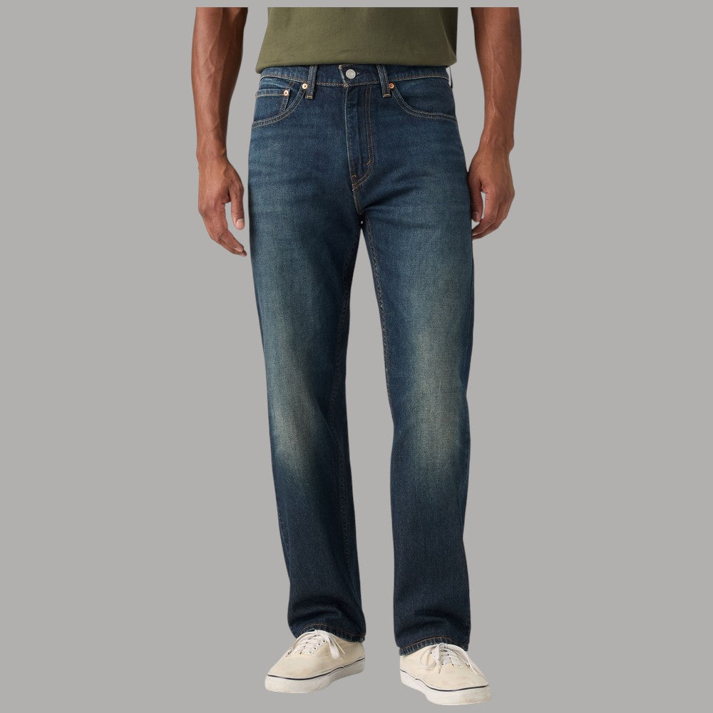 Jeans Levi's blu a gamba dritta, cinque tasche, vita con bottoni