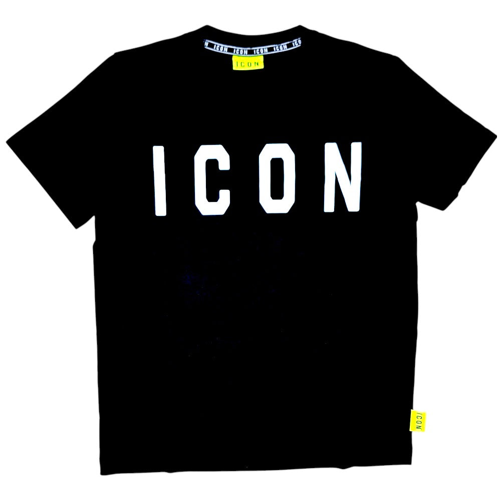 ICON t-shirt nera logo grande ICUS2S5T021 T-shirt ICON