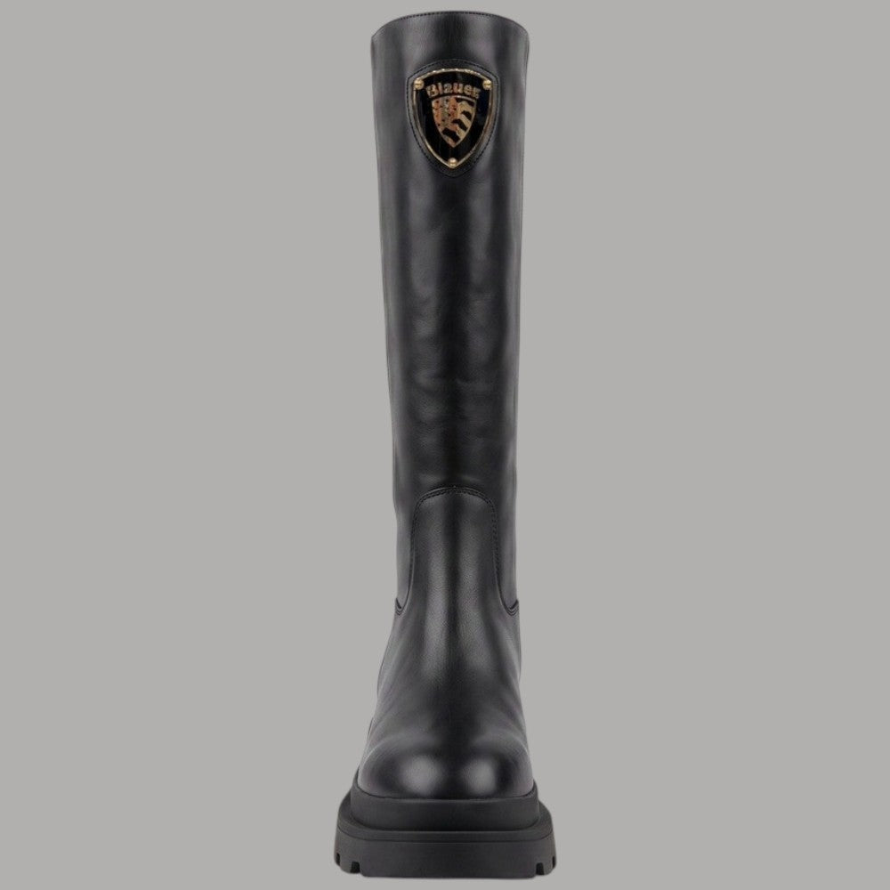 Stivali alti da donna Blauer in pelle nera