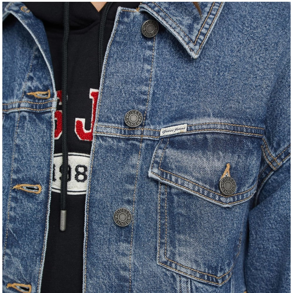 Guess Jeans giubbino jeans oversize trucker W4YN56D5CC3M3DW Giubbini Guess Jeans