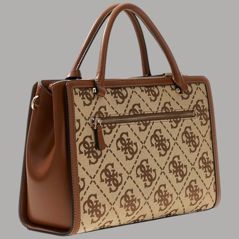 Borsa a tracolla Guess Audrey marrone con stampa logo all-over