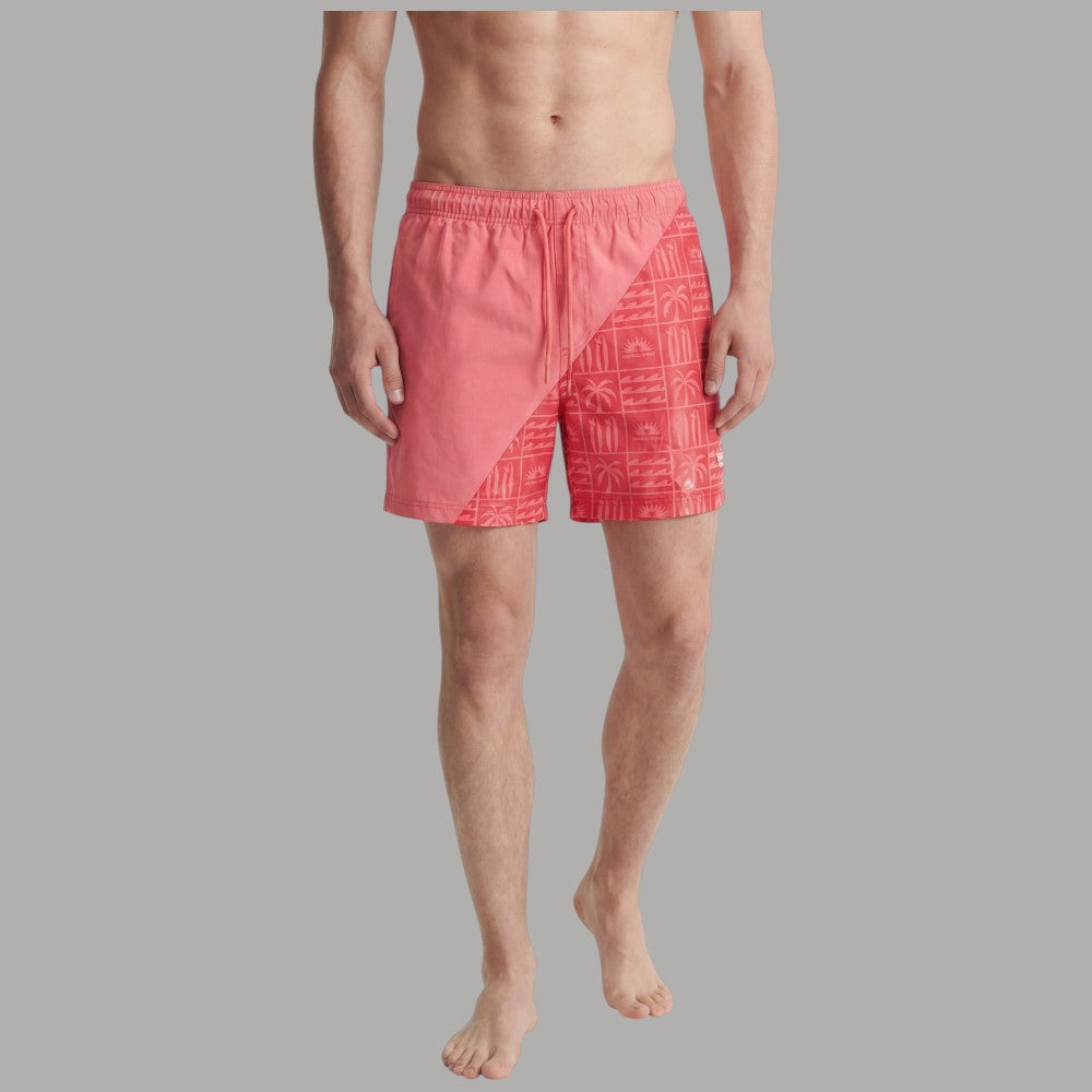 Jack & Jones Costume da Bagno Uomo Maui Magic Swim Stampa Magica Regular Fit, rosa con stampa tropicale