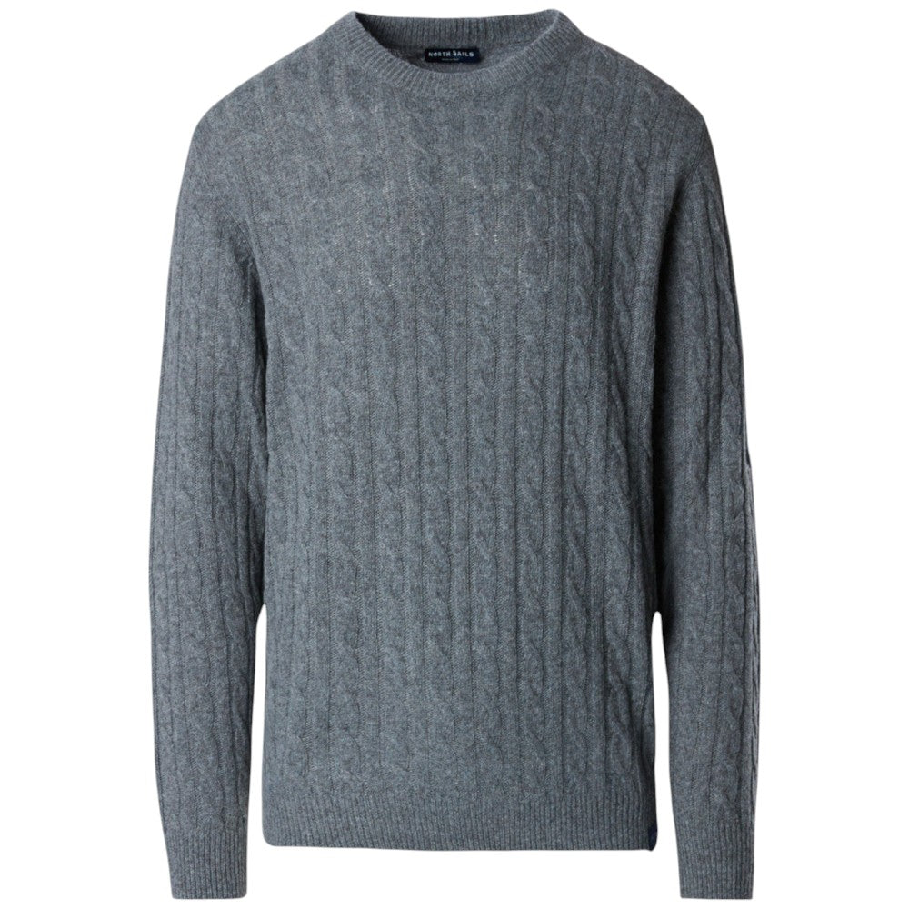 North Sails maglione pullover grigio con trecce 699782 Maglieria North Sails