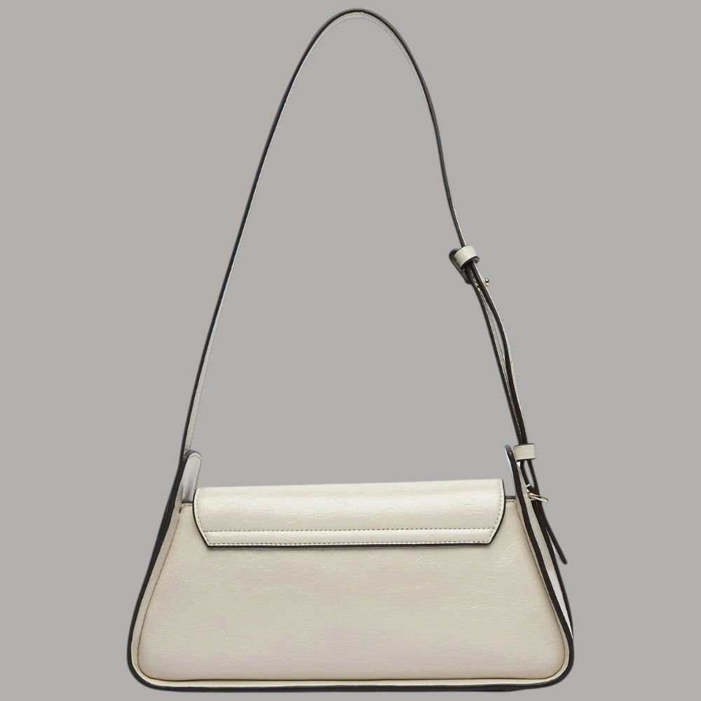 Borsa a spalla Guess Xena marrone con stampa logo all over e patta