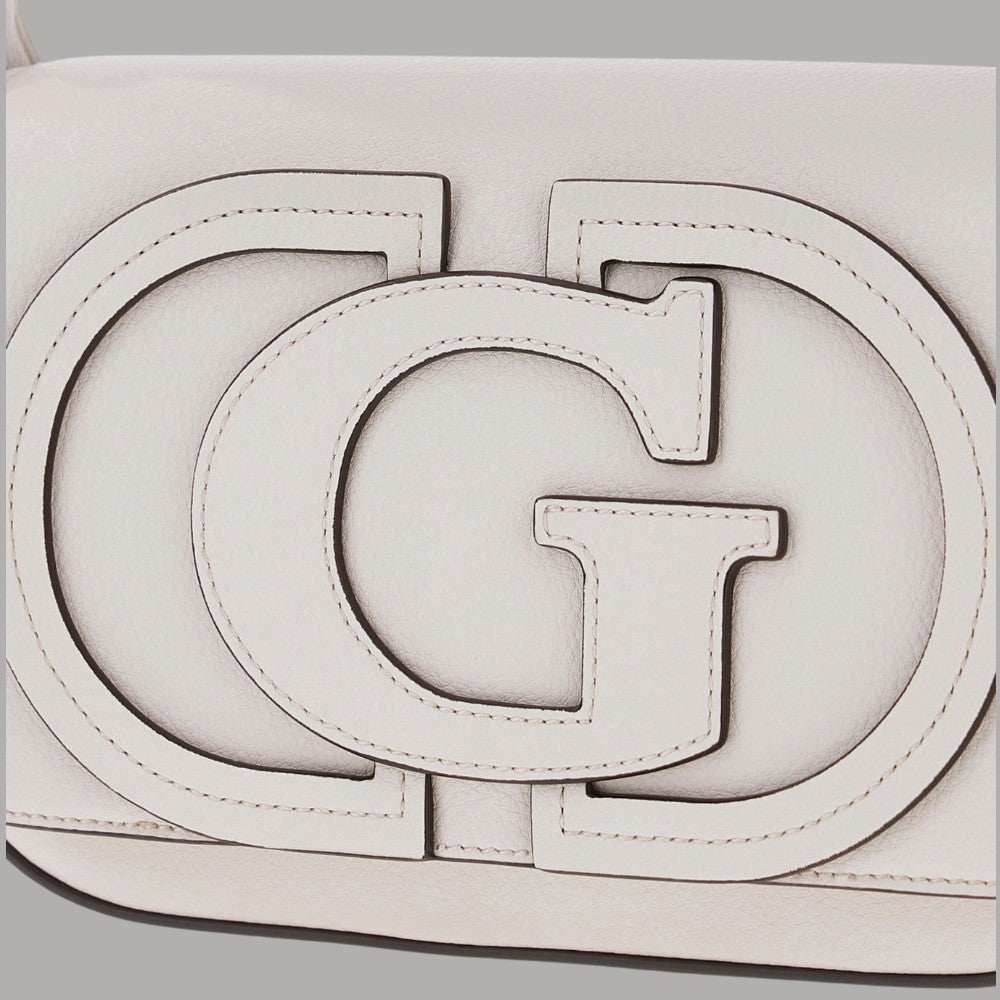 Borsa a spalla Guess Ruby nera con patta e tracolla a catena