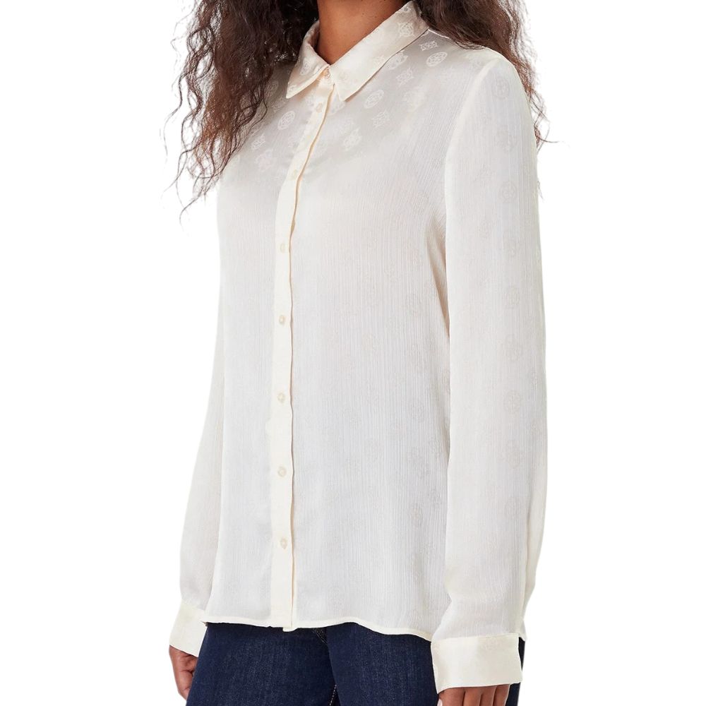 Guess camicia crema logo peony MARTHE W5YH1AWHCR2G1F7 Camicie Guess