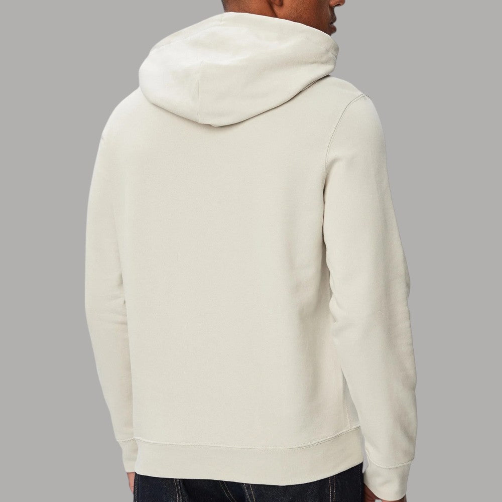 Calvin Klein felpa cappuccio beige con logo centrale LV04RG276G vista posteriore