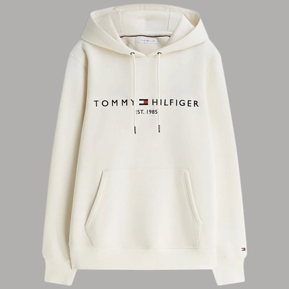 Felpa con cappuccio Tommy Hilfiger blu navy con logo ricamato sul petto