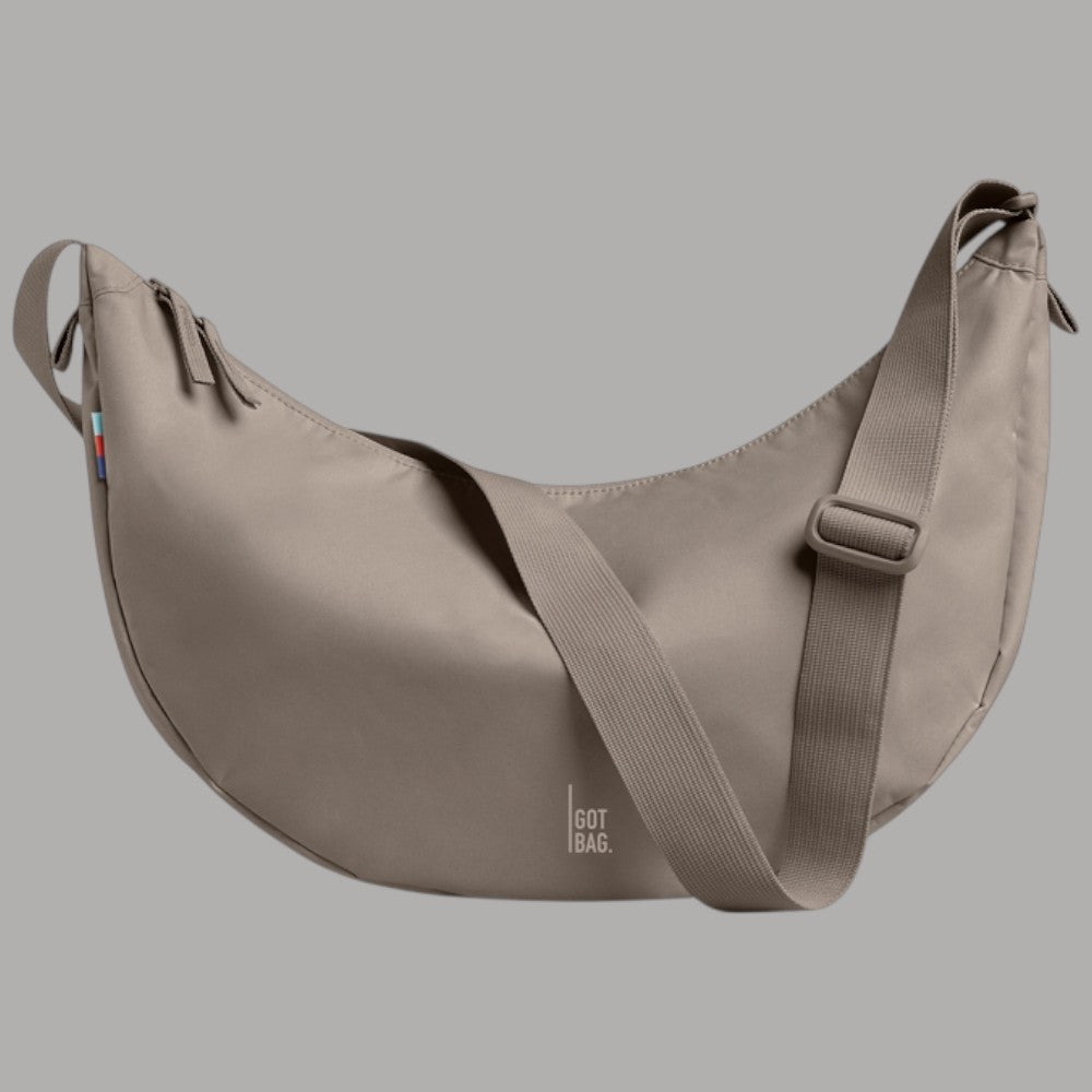 GOT BAG Moon Bag grande in PET riciclato color beige con tracolla regolabile