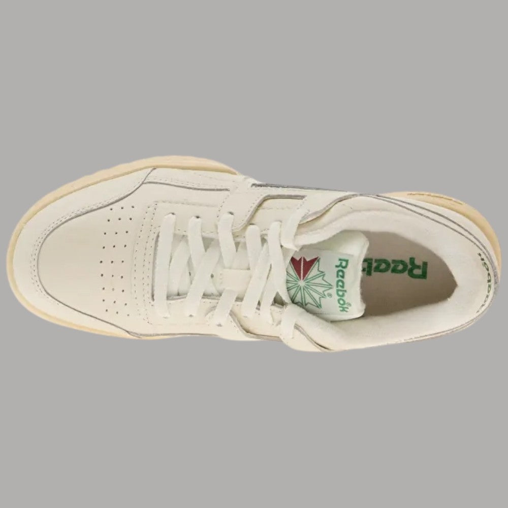 Sneakers uomo Reebok in giallo crema con suola a forma di denti di squalo