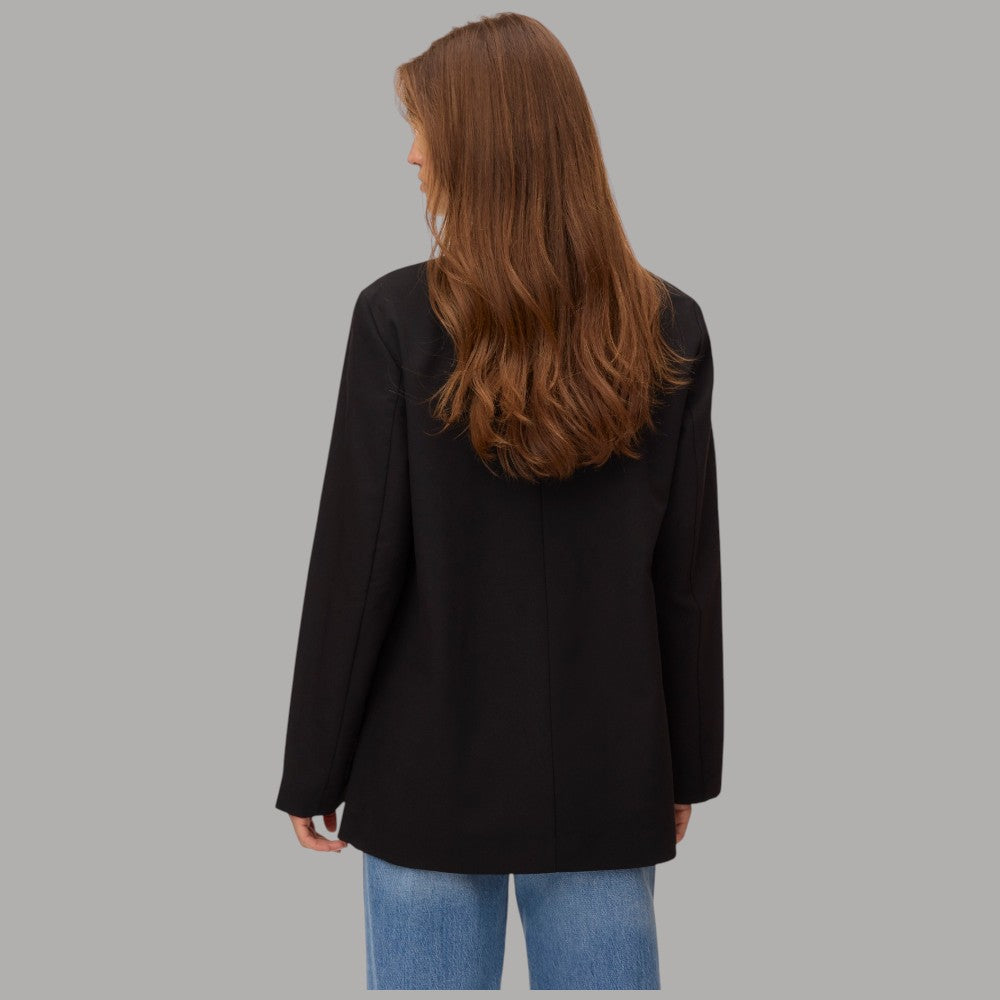 Vero Moda blazer nero con vestibilità over e tasche frontali, vista posteriore