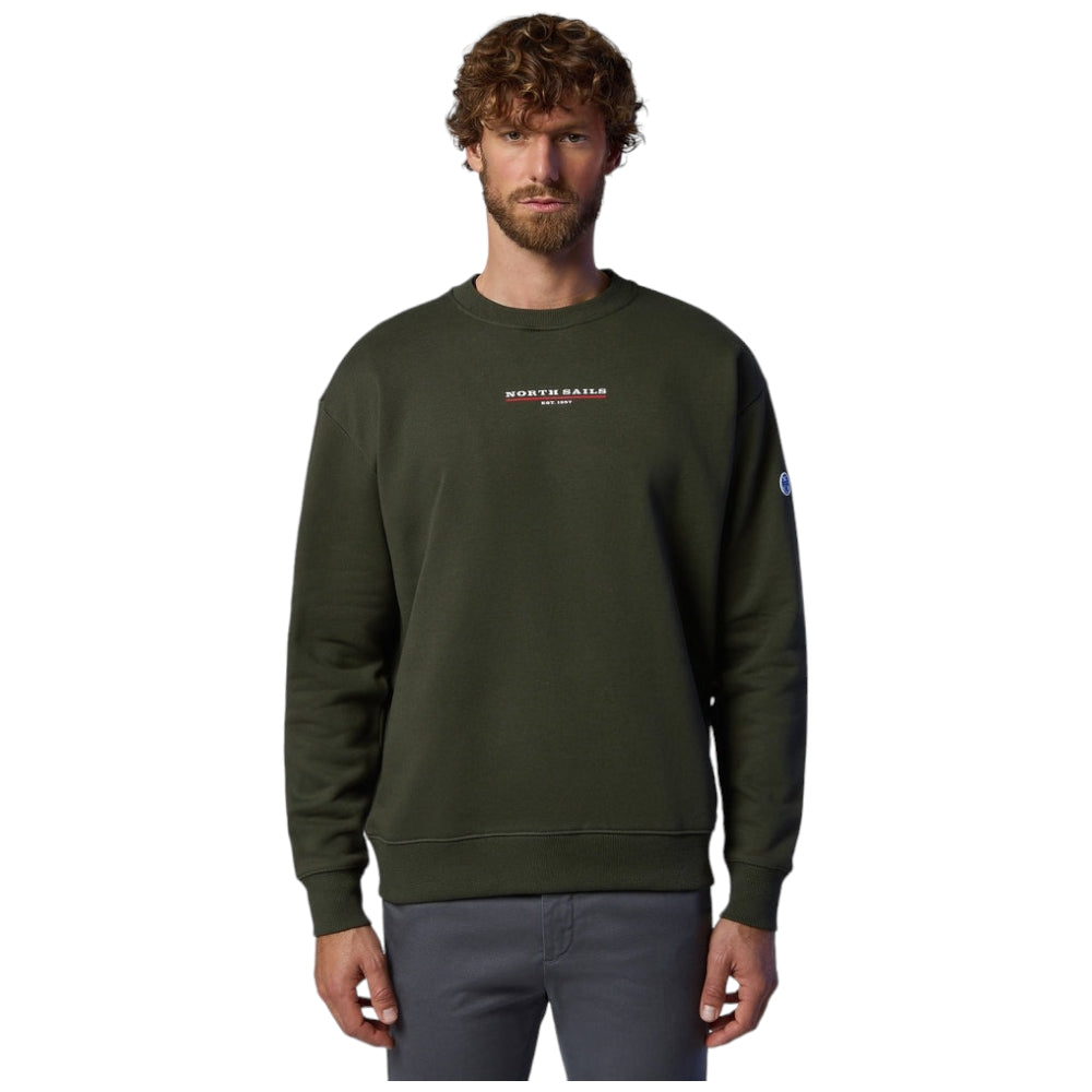 North Sails felpa girocollo verde 691164 Felpe North Sails