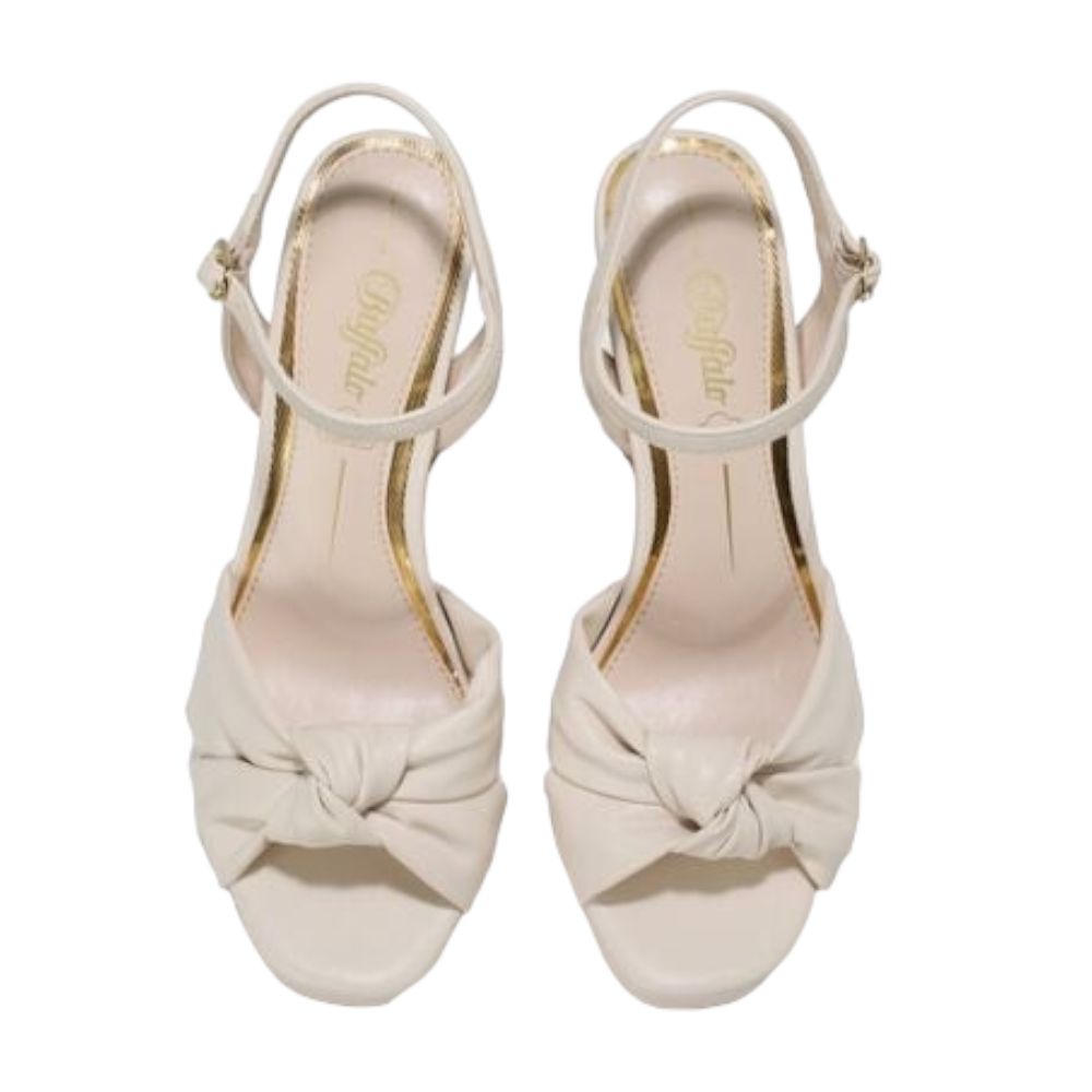 Buffalo sandali bianchi con tacchi Amber Bow 1291310 - Prodotti di Classe